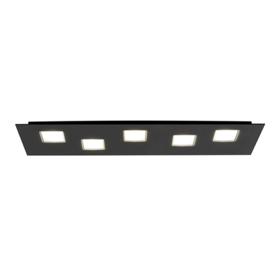 Fabbian Quarter - plafón LED negro, 5 luces