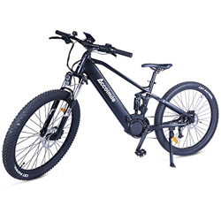 Bicicleta de montaña eléctrica de 27,5 pulgadas, motor eléctrico central BAFANG 48V 750W, con batería de litio extraíble de 12,8 Ah, sistema de frenos características