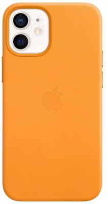 Apple Leather Case with MagSafe (iPhone 12 mini) California Poppy