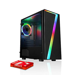 Fierce Crusader RGB PC Gamer - Rápido 3.9GHz Hex-Core AMD Ryzen 5 2600, 1TB Disco Duro, 8GB de 3000MHz, NVIDIA GeForce GTX 1650 4GB, Windows no Inclui características