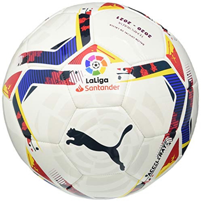 PUMA LaLiga 1 Accelerate MS Ball Balón de Fútbol, Unisex-Adult, White-Multi Colour, 5