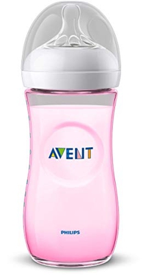 Philips Avent Biberón Natural SCF037/17 - Biberón de 330 ml con tetina con flujo para recién nacidos, diseñada para imitar el tacto del pecho, 0% BPA,