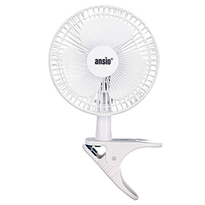 ANSIO Ventilador de Mesa eléctrico con Clip de 15,24 cm (6 Pulgadas) para Uso doméstico o en oficinas (2 velocidades)