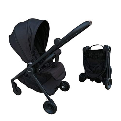 Cochecito de bebé Silla de viaje portátil asiento reversible Certificado CE(negro)