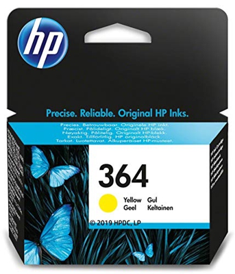 HP 364 CB320EE, Amarillo, Cartucho de Tinta Original, de 300 páginas, para impresoras HP Photosmart serie C5300, C6300, B210, B110 y Deskjet serie 352