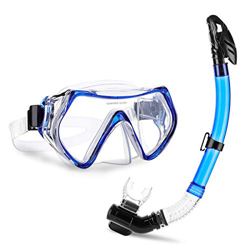 CAMTOA Conjunto de snorkel , máscara de snorkel con máscara antivaho antivaho y snorkel seco con válvula de expulsión, conjunto de snorkel para adulto en oferta