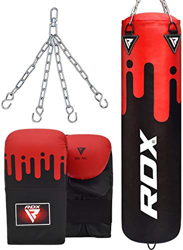 RDX Saco de Boxeo Relleno MMA Muay Thai Kick Boxing Artes Marciales con Guantes Cadena Entrenamiento 4FT 5FT Punching Bag precio