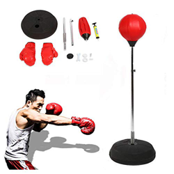 Saco de Boxeo para Adultos Juego de Boxeo con Guantes y Soporte Ajustable Altura 120 - 150 cm Punching Bal Rojo características