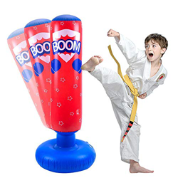 JanTeelGO Saco de Boxeo Inflable para niños de 120 cm, Saco de Boxeo Independiente Que se recupera para Practicar Kickboxing, kárate, Taekwondo para a precio