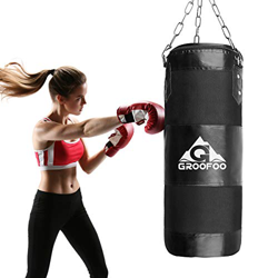 GROOFOO Saco de Boxeo Niños Adulto 80x28cm Tarea Pesada Oxford Boxing Bag para Entrenamiento de Boxeo para Niños Bolsa sin llenar con Cadena Montaje p en oferta