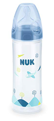 NUK 10216239 New Classic - Biberón (cuerpo de botella estrecho, 250 ml, chupete de silicona, para la mandíbula, 6-18 meses), diseño de avión, color az precio