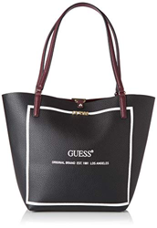 Guess GUESSAlby Toggle ToteMujerMulticolor (Black/Burgundy) 15x30x43 Centimeters (W x H x L) en oferta