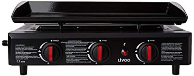 LIVOO DOC105N - Plancha de gas, color negro