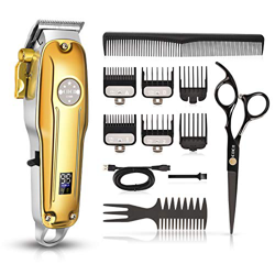 Cortapelos Hombre, CIICII Maquina Cortar Pelo Profesional & Recortadora de Barba (12Pcs/ Inalambrico/Recargable/USB/Pantalla LCD) para Corte de Pelo d precio