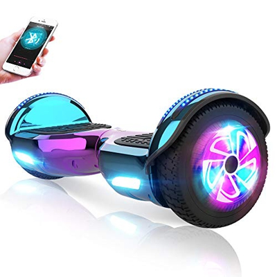 M MEGAWHEELS Hover-Patinete eléctrico Hoverboard, 6.5 Pulgadas con Bluetooth - LED, Velocidad 10-12 Km/h.