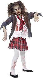 Smiffy'S 43025T - Disfraz De Colegiala Zombi Con Falda De Cuadros Escoceses, Gris, 12+ precio