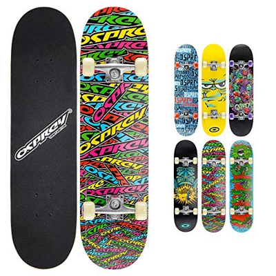 Osprey Skateboard Double Kick Pro. Monopatín infantil doble patada, plataforma 79cm de arce, ideal para niños principiantes y jóvenes avanzados. Skate