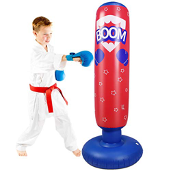 Rehomy Saco de Boxeo de 125 Cm Saco de Boxeo Inflable para Niños Saco de Boxeo de Rebote Inmediato de Pie Libre para La Práctica del Ejercicio Físico  en oferta