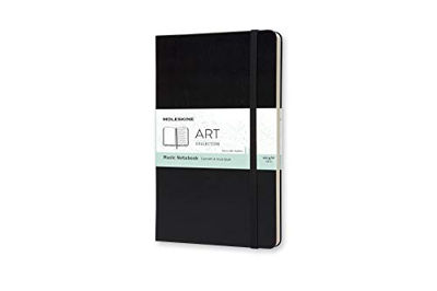 Moleskine - Art Collection Cuaderno de Música con Tapa Dura y Cierre Elástico, Papel Adecuado para Bolígrafos, Lápices y Plumas Estilográficas, Negro,