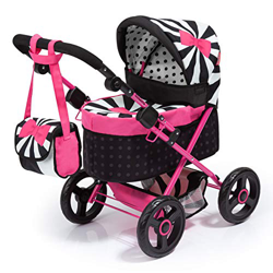 Bayer Design- Cochecito de Muñeca Cosatto CABI, Ajustable, Plegable, con Bolso Cambiador, Color Negro, Blanco, Rosa (13004AB) precio