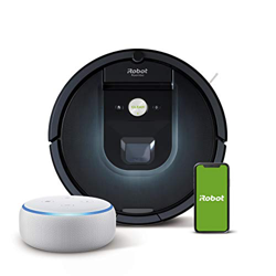 iRobot Roomba 981 - Robot Aspirador, WiFi, Aspiración de Alta Potencia, Dirt Detect, Recarga y Sigue la Limpieza + Echo Dot (3.ª generación) - Altavoz en oferta