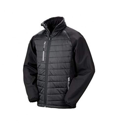 Result - Chaqueta Negra Acolchada Compass para Chico Hombre (3XL) (Negro/Gris) características