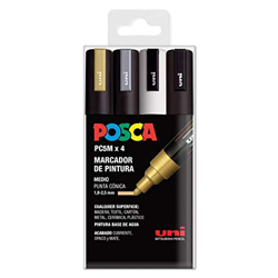 UNI Posca Set PC 5M 4 GSWB - Pack 4 rotuladores en oferta