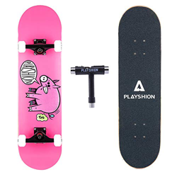 Playshion Skateboard 31 Pulgadas Monopatín con T-Tool para Adolescentes Adultos Principiantes en oferta