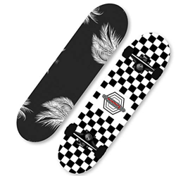 KHSKX Patineta para Principiantes Tabla de Skate Completa de 31 Pulgadas patineta de Arce de 7 Capas Adecuada para niños y niñas Adolescentes Adultos- en oferta