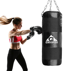 GROOFOO Saco de Boxeo Niños Adulto 100x33cm Tarea Pesada Oxford Boxing Bag para Entrenamiento de Boxeo para Niños Bolsa sin llenar con Cadena Montaje  precio