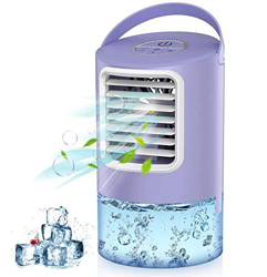 Mini Enfriador de Aire, Mini Acondicionador de Aire Móvil, 4 en 1 Enfriador de Aire con Función de Humidificación, 2 Temporizadores/3 Niveles de Poten en oferta