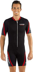 Cressi Playa Man Shorty Wetsuit 2.5 mm-Traje Monoshort sin Capucha en Neopreno 2.5mm Biforrado para Hombre, Negro/Rojo/Gris, M/3 características