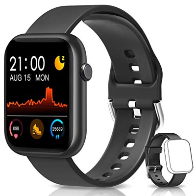 BANLVS Smartwatch, Reloj Inteligente Mujer Hombre con Correa Repuesta, Smartwatch Impermeable IP67 con Monitor de Sueño Contador de Caloría Pulsómetro