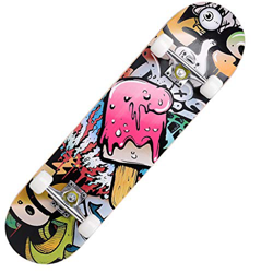 Lgan Skateboard Completo, Arce 95A PU Polea Monopatín Patineta，31x8in Principiante Monopatin Niños Niña, Calle Penny Board (Color : AA) en oferta