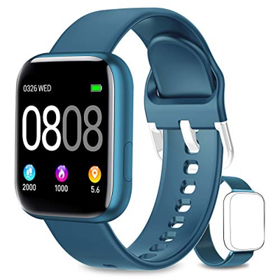 AIMIUVEI Smartwatch, Reloj Inteligente Mujer Hombre IP67 con Pulsómetro, 1.4 Inch Smartwatch Presión Arterial Monitor de Sueño GPS Podómetro Pulsera A