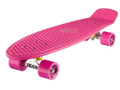 Ridge Big Brother Large Retro Cruiser Skateboard, Unisex, Rosa, 69 cm