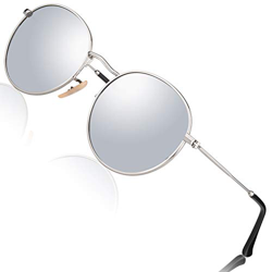 CGID E47 Pequeño Estilo Vintage Retro Lennon inspirado círculo metálico redondo gafas de sol polarizadas para hombres y mujeres en oferta