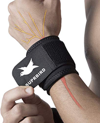 SUPRBIRD 2 Piezas Muñequeras Deportivas, Muñequeras Crossfit Hombre y Mujer para Levantar de Pesas, Gym, Padel, Tenis, Flexiones, Tendinitis, Ortesis  en oferta