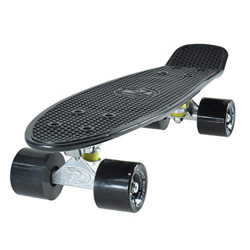 Bopster Land Surfer Cruiser - Tabla de skateboard de 22 pulgadas con bolsa de transporte, Black Board - Ruedas negras sólidas precio