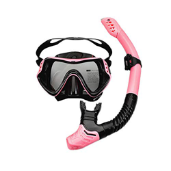 HDFD Set de Snorkel Adultos Set de Snorkel seco antiniebla Máscara de Buceo de Vidrio Templado Máscara panorámica de visión Amplia Gafas de Buceo Equi precio