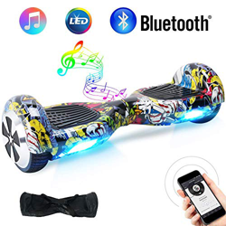 TOEU - Patinete Eléctrico Hoverboard, Ruedas de 6.5", Leds, Potente batería de Litio, Bluetooth, Self Balancing, monopatín eléctrico Auto-Equilibrio ( características