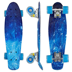 Eseewin 22"x6 Monopatín Mini Cruiser Completo para Principiantes Jóvenes Adolescentes Niñas Niños con Ruedas LED en oferta