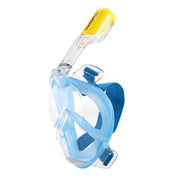 TOMSHOO 180 ° Máscara de Snorkel de Cara Completa Antivaho con Cámara de Montaje para Adultos Adolescentes (Azul, S/M,con Soporte de Cámara) precio