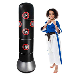 JanTeelGO Saco de Boxeo, Boxeo Inflable autoportante Aptitud Objetivo Bolso del Soporte de la Torre, MMA perforación Kick Formación Tumbler Bop Bolsa  precio