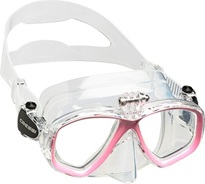 Cressi Action Máscara de Buceo para Cámara GoPro, Unisex Adulto, Transparente Rosa, Talla Única