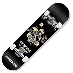 HuaHong Skateboard Completo para Adultos y Niños, Monopatin para Principiantes y Profesionales, Tabla de Skate Completa (Color : Black) en oferta