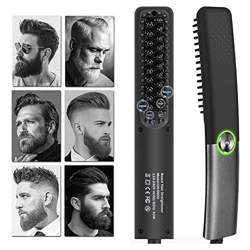 Peine alisador de barba rápido para hombres,plancha de pelo profesional,Profesional Peine de Peluquería Multifuncional Cepillo para Hombre Mujer (negr características