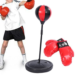 Cusco Pera de Velocidad para Niños Juego de Boxeo con Guantes y Soporte Ajustable Altura 70-105 cm Negro y Rojo precio