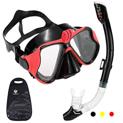 Set De Snorkel Dry Top, Máscara De Buceo Antivaho Y Antifugas, Vidrio Templado Y Vista Panorámica Panorámica Y Boquilla De Gafas De Snorkel De Fácil R precio