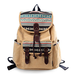 Douguyan Mochila para Mujer de Lona y PU Cuero Bolso de Ocio de Viaje Moda 137 Marrón precio